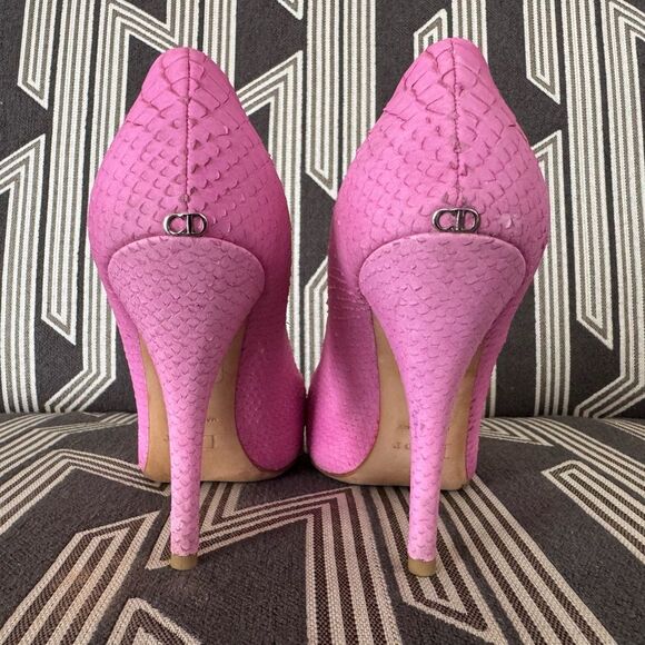 Dior Pink Python Leather Pumps Size 37.5/7/7.5 - Picture 9 of 12